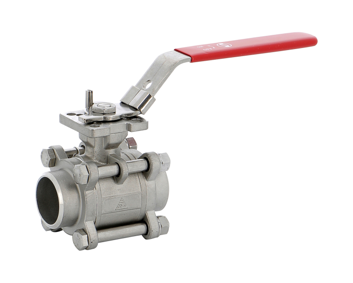 Stainless steel ball valve 748 3-piece body BW + ISO pad 1/2''